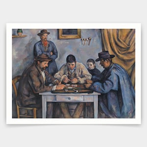 Paul Cézanne, De kaartspelers, Les Joueurs de cartes, kunst prints, Vintage kunst, canvas kunst aan de muur, beroemde kunst prints, q1275