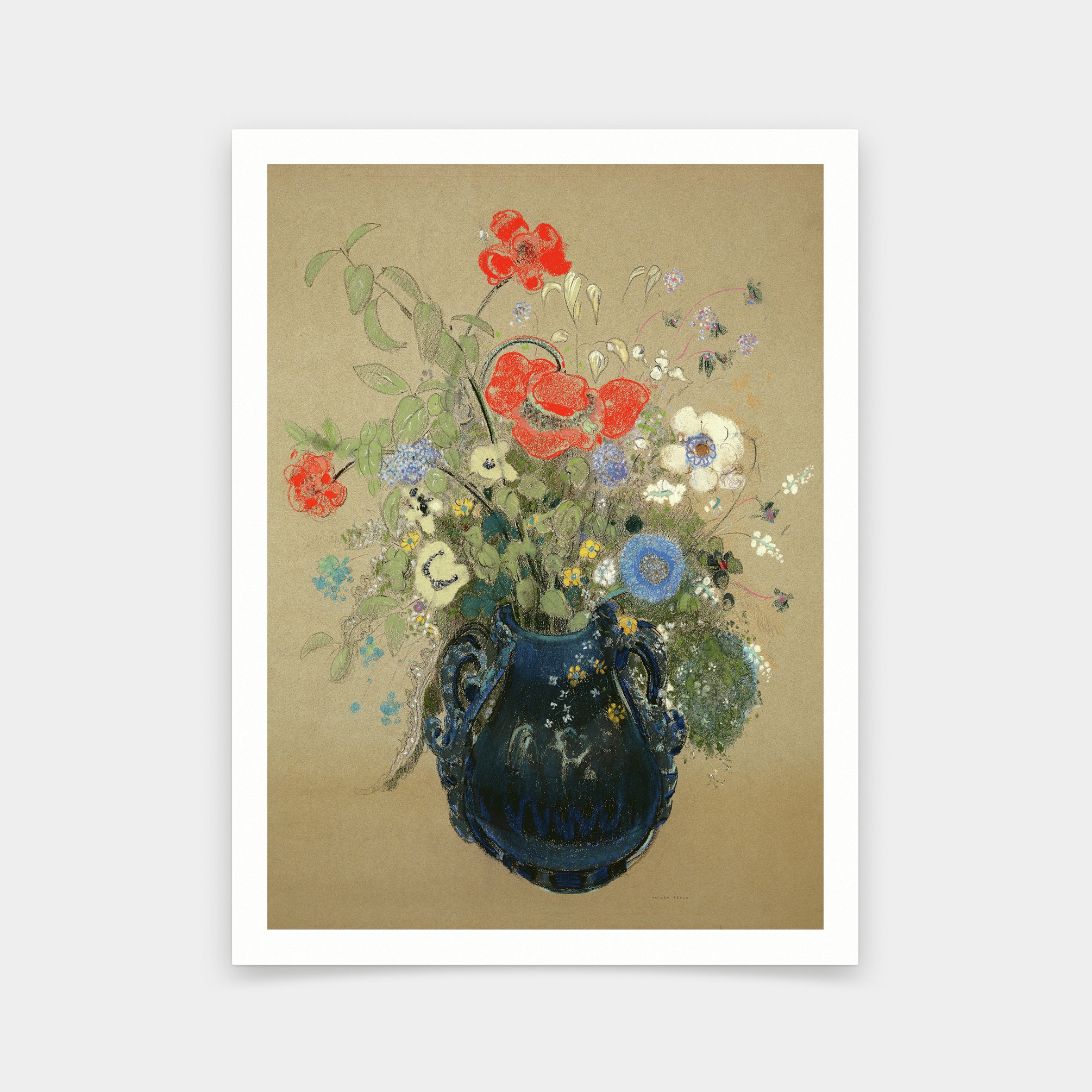 オディロン ルドン、オディロン ルドン作「青い花瓶の花」、アート