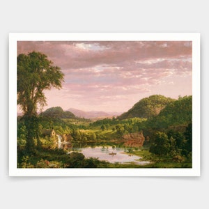 Frederic Edwin Church,New England Landscape,art prints,Vintage art,canvas wall art,famous art prints,V3796
