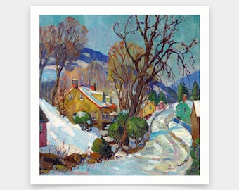 Fern I Coppedge,The Road to Lumberville,also known as The Edge of the Village,art prints,Vintage art,canvas wall art,famous art prints,q2673