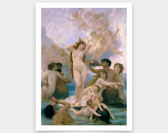 William Adolphe Bouguereau, Venus födelse, 1879, konsttryck, Vintagekonst, canvastavlor, kända konsttryck, V6909