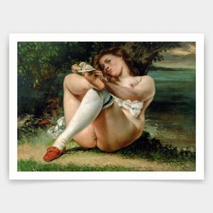 Gustave Courbet,Woman with White Stockings, 1861,art prints,Vintage art,canvas wall art,famous art prints,V4010