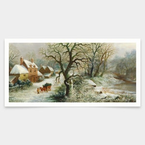 William Oliver Stone, The Holly Cart, kunst prints, Vintage kunst, canvas kunst aan de muur, beroemde kunst prints, V7912