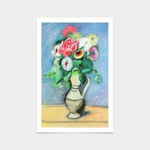 Arshile Gorky,Flowers in a Pitcher,art prints,Vintage art,canvas wall art,famous art prints,V2255