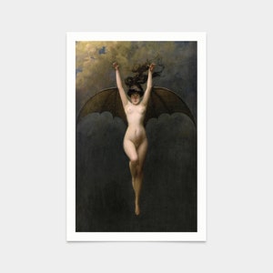 Albert Joseph Penot, The Bat Woman, 1890, odbitki artystyczne, sztuka vintage, sztuka ścienna na płótnie, słynne odbitki artystyczne, V2191