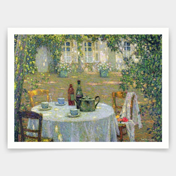 Henri Le Sidaner,the Table in the Sun in the Garden,art Prints