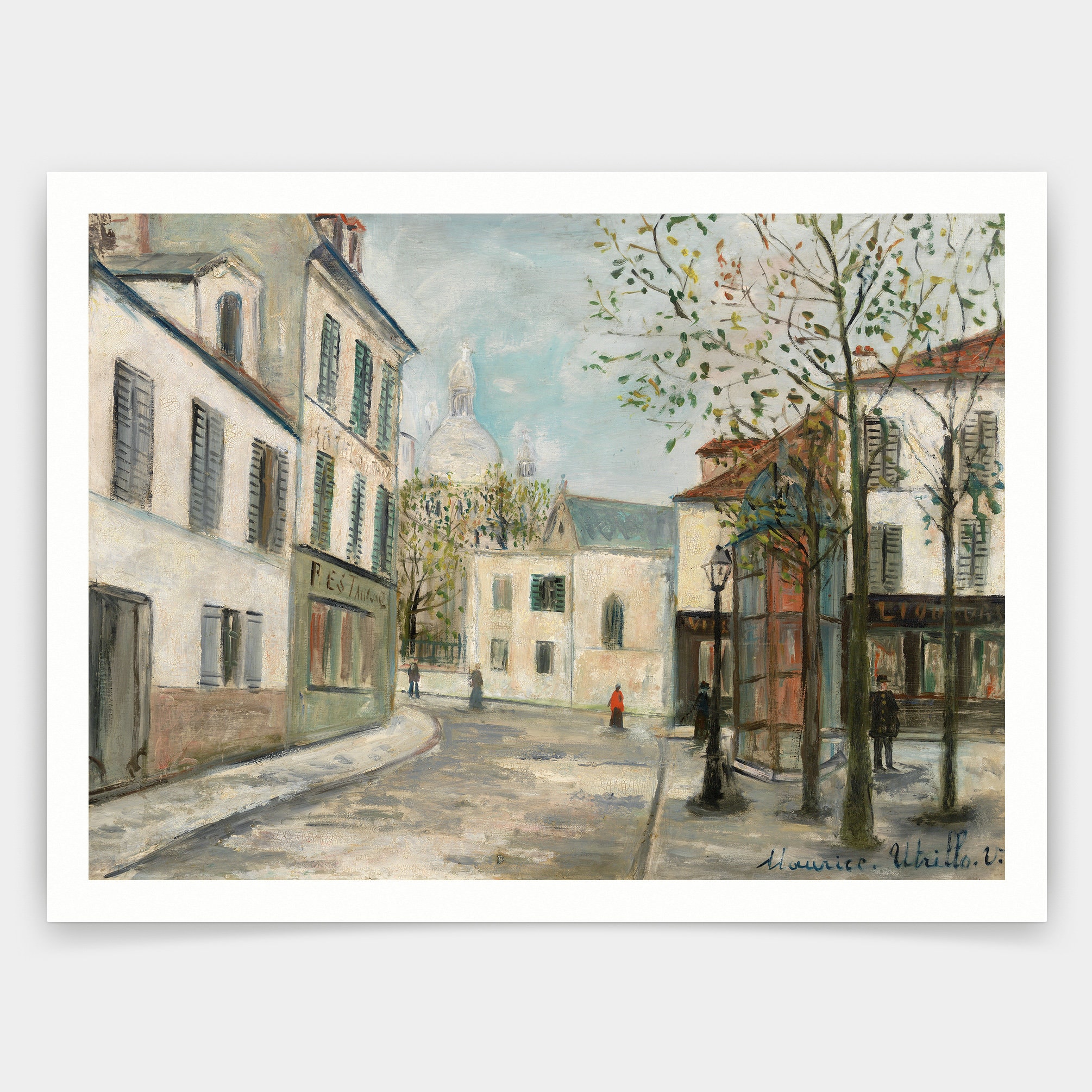 モーリス・ユトリロ、モンマルトルの街路、アートプリント