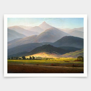Caspar David Friedrich,Giant Mountains,View of the Small Sturmhaube from Warmbrunn,art prints,Vintage art,canvas wall,famous art print,V3307