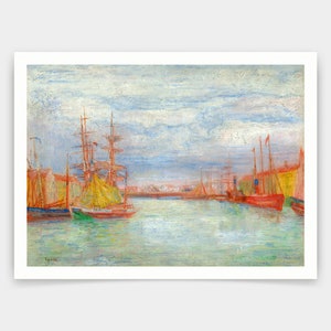 James Ensor,Ostend Harbour,art prints,Vintage art,canvas wall art,famous art prints,V4212