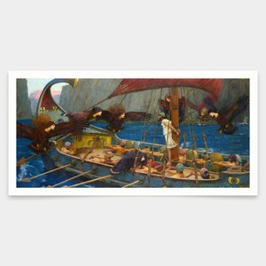 John William Waterhouse,Ulysses and the Sirens, 1891,art prints,Vintage art,canvas wall art,famous art prints,V7849