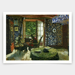 Edouard Vuillard,Interior By Edouard Vuillard,art prints,Vintage art,canvas wall art,famous art prints,V3564