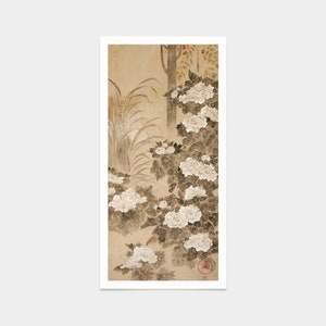 館林景芸、牡丹、日本の版画、日本の版画、アートプリント、ビンテージアート、キャンバスウォールアート、有名なアートプリント、縦長、V7555