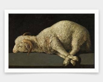 Francisco de Zurbaran,The Lamb of God, Agnus Dei,art prints,Vintage art,canvas wall art,famous art prints,V1346