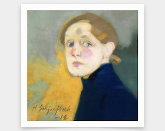 ヘレン・シャルフベック、自画像、1912年、アートプリント、ビンテージアート、キャンバスウォールアート、有名なアートプリント、V7122
