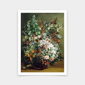 Gustave Courbet Blumenstrauß in einer Vase,Kunstdrucke,Vintage Kunst,Leinwand Wandkunst,berühmte Kunstdrucke,2V210