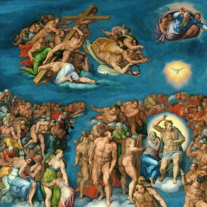 Marcello Venusti after Michelangelo,The Last Judgment,art prints,Vintage art,canvas wall art,famous art prints,V6352 image 3