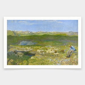 Giovanni Segantini,Alpine Pasture,art prints,Vintage art,canvas wall art,famous art prints,q1719