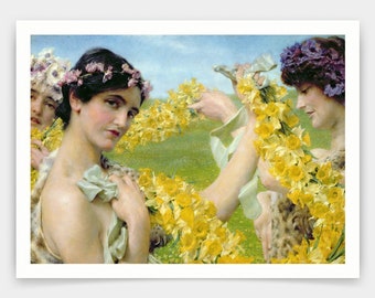 Sir Lawrence Alma-Tadema,When Flowers Return,art prints,Vintage art,canvas wall art,famous art prints,V4999