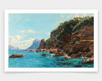 Joao Baptista Da Costa, Blue Cave, 1898, Fine Art Poster, Moody