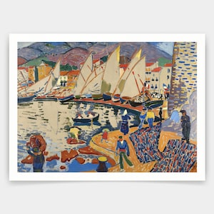 Andre Derain,Drying the Sails 1905,art prints,Vintage art,canvas wall art,famous art prints,q762