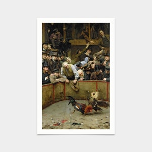 Remy Cogghe,The Cockfight,art prints,Vintage art,canvas wall art,famous art prints,V2859