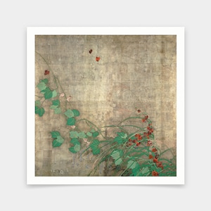 Sakai Hoitsu, Plantes à fleurs d’été et d’automne, peinture japonaise, impressions d’art, art vintage, art mural sur toile, impressions d’art célèbres, V7254
