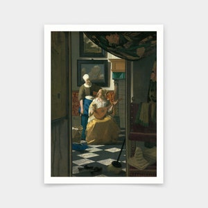Johanes Vermeer,The Love Letter,Kunstdrucke,Vintage Kunst,Leinwand Wandkunst,berühmte Kunstdrucke,q528