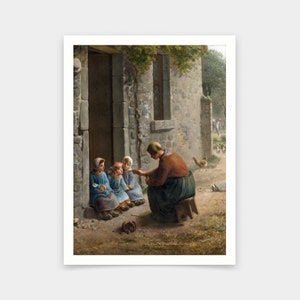 Jean Francois Millet,The Beakful,art prints,Vintage art,canvas wall art,famous art prints,V6144
