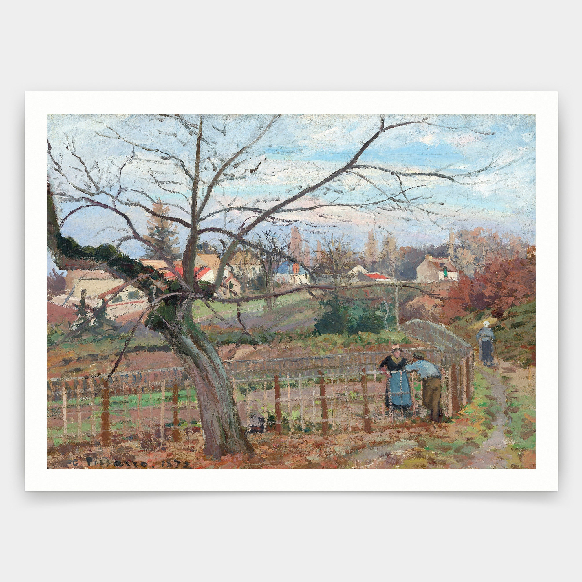 Camille Pissarro,the Fence,art Prints,vintage Art,canvas Wall Art