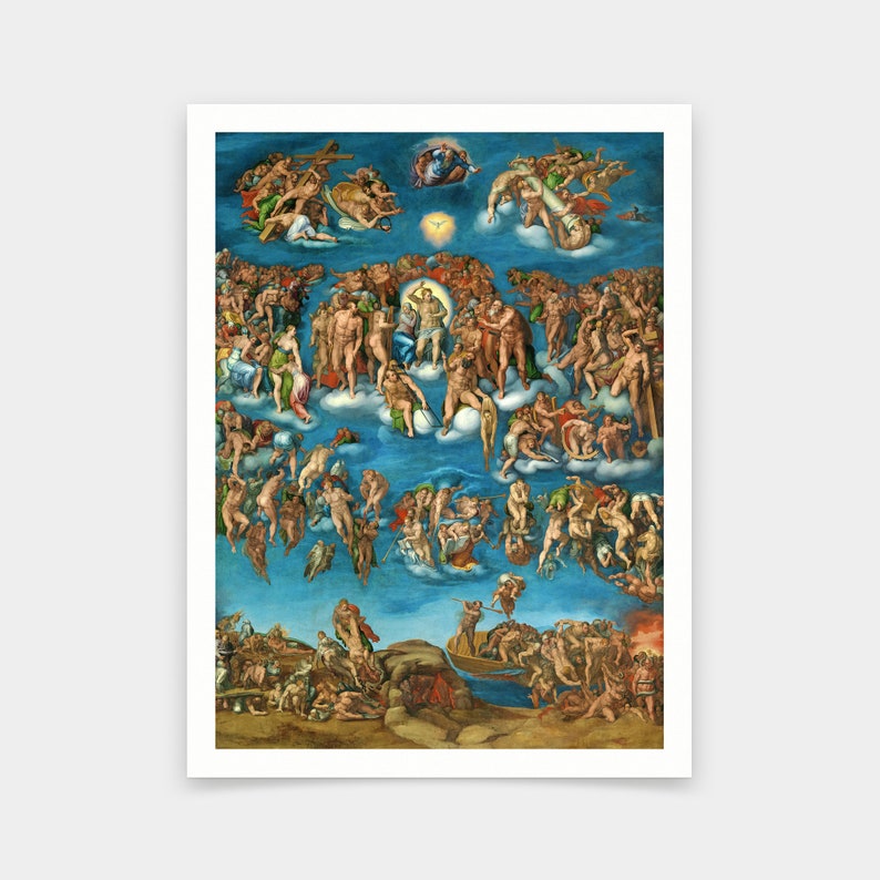 Marcello Venusti after Michelangelo,The Last Judgment,art prints,Vintage art,canvas wall art,famous art prints,V6352 image 1