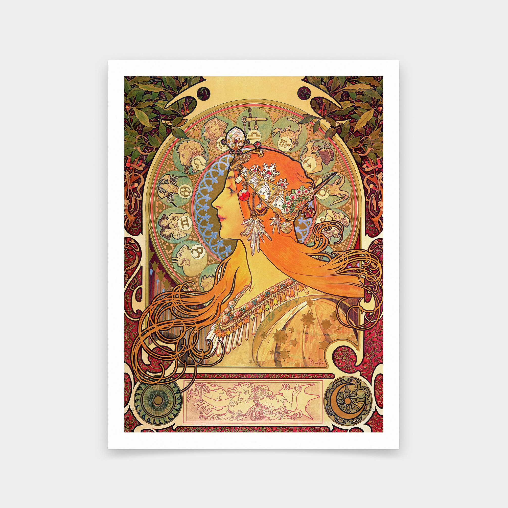 Alphonse Mucha,zodiac Signs,art Prints,vintage Art,canvas Wall Art