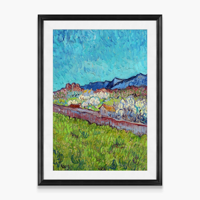 Vincent van Gogh,View of the Alpilles,Framed Prints,wall art prints,Hanging Canvas print,large wall art oversized,f696