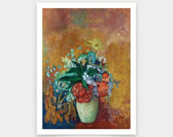 オディロン・ルドン - ターコイズの花瓶 (1911) - クラシック絵画写真