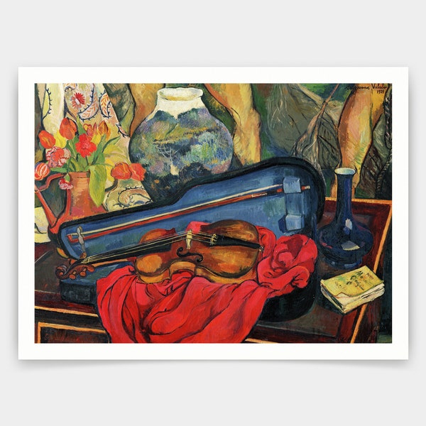 Marie Clementine Valadon,The Violin Case, 1923 ,art prints,Vintage art,canvas wall art,famous art prints,V4592