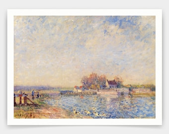 アルフレッド・シスレー、【サン＝マルタン運河の眺め】 1872年のパリのサン・マルタン運河 閘門の眺め。アルフレッド