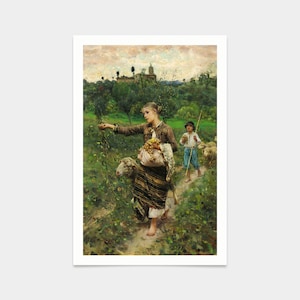 Francesco Michetti,Paisanella,art prints,Vintage art,canvas wall art,famous art prints,q2220