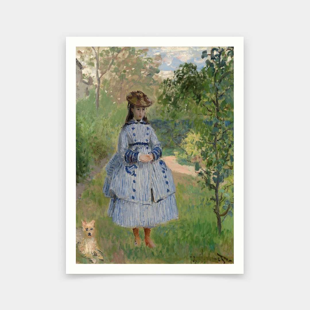 Claude Monet,girl With Dog,art Prints,vintage Art,canvas Wall Art ...