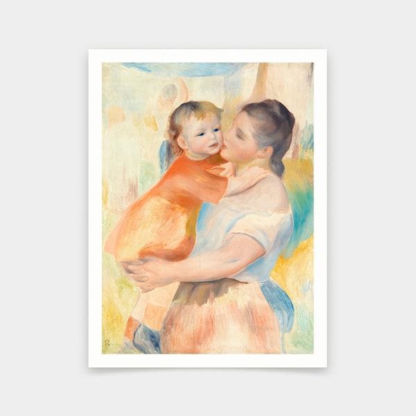 Pierre-Auguste Renoir,Washerwoman and Child,La Blanchisseuse et son enfant,Kunstdrucke,Vintage Kunst,Leinwand Wandkunst,berühmte Kunstdrucke,q643