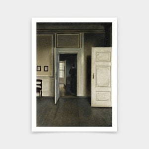 Vilhelm Hammershoi,interior. Strandgade 30,art prints,Vintage art,canvas wall art,famous art prints,2V292