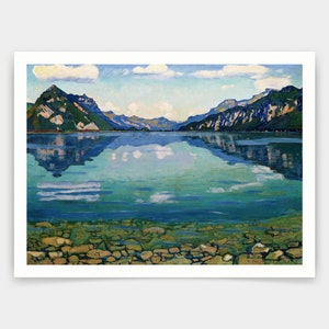 Ferdinand Hodler,Thunersee Mit Reflexion,1904,Kunstdrucke,Vintage Kunst,Leinwand Wandkunst,berühmte Kunstdrucke,V3720