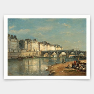 Stanislas Lepine,Pont de la Tournelle,estampes d’art,art vintage,art mural sur toile,estampes d’art célèbres,V5005