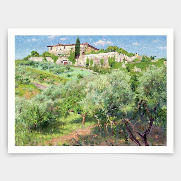 Louis Ritter,Villa Castellani, Bellosquardo, Near Florence, 1888,art prints,Vintage art,canvas wall art,famous art prints,V4563