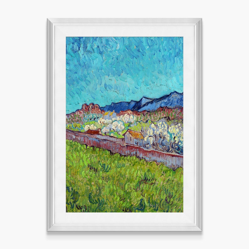 Vincent van Gogh,View of the Alpilles,Framed Prints,wall art prints,Hanging Canvas print,large wall art oversized,f696