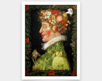 Giuseppe Arcimboldo,Printemps, D’une série représentant les quatre saisons,tirages d’art,art vintage,art mural sur toile,tirages d’art célèbres,V5868