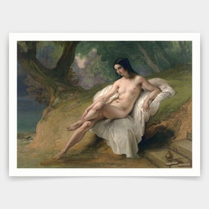 Francesco Hayez,Bagnante,art prints,Vintage art,canvas wall art,famous art prints,q1003