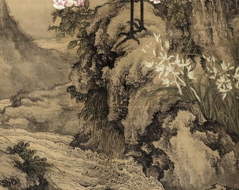 Shen Quan,osmanthus Trees and Cranes,asian Decor Canvas Shen Quan,osmanthus Trees and Cranes,asian Decor Canvas