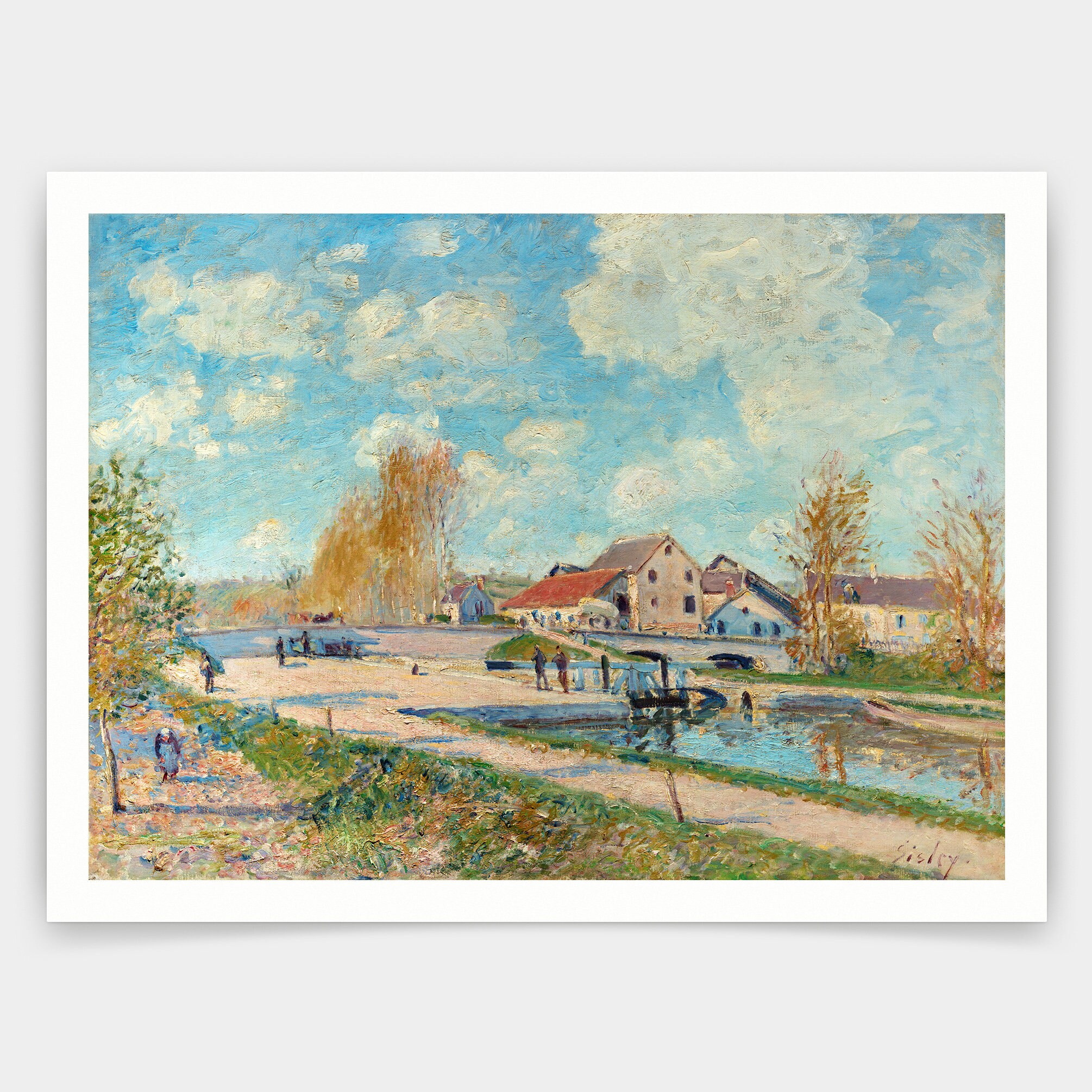 Alfred Sisley,the Bourgogne Lock at Moret,art Prints,vintage