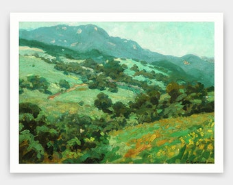 Granville Redmond,Rolling California Foothills,art prints,Vintage art,canvas wall art,famous art prints,V3960