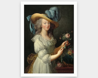 Elisabeth Louise Vigee-Lebrun,Marie-Antoinette, after 1783 ,art prints,Vintage art,canvas wall art,famous art prints,V5608