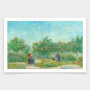 Vincent van Gogh,Vincent van Gogh,Garden with Courting Couples Square Saint-Pierre,art prints,Vintage art,canvas wal,famous art prints,q2129